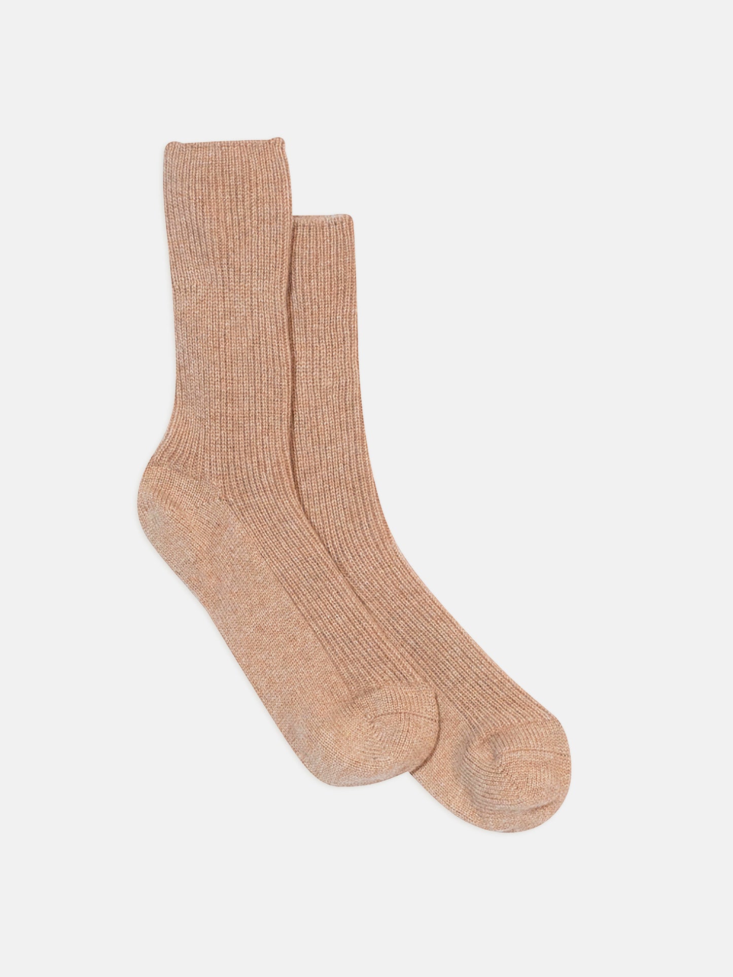 CHEWILA chaussettes 4 fils camel chiné 100% cachemire