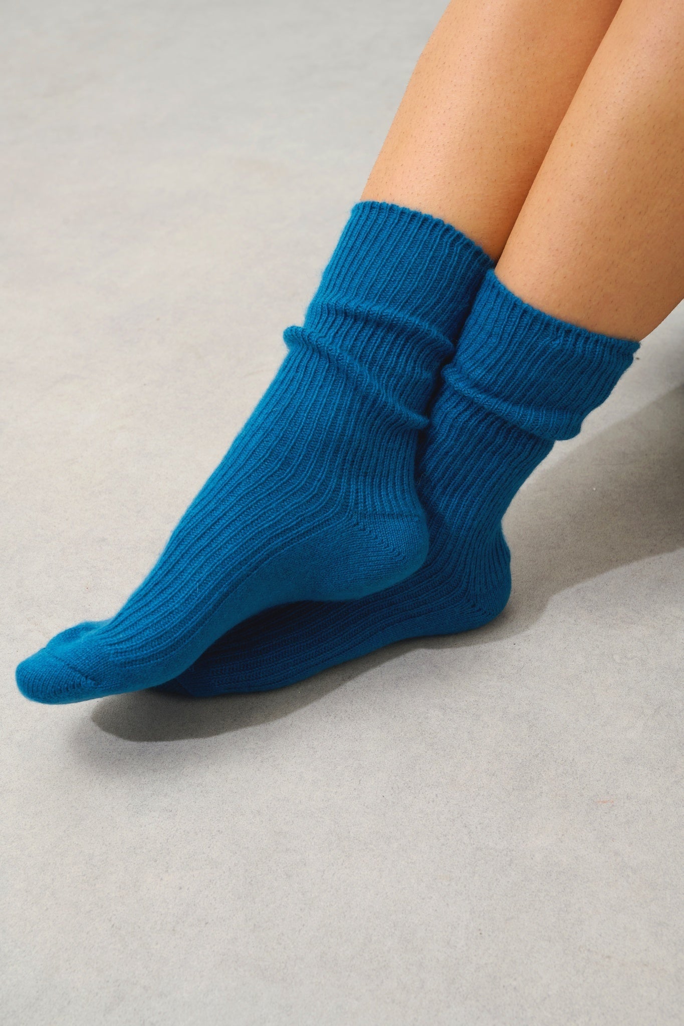 CHEWILA chaussettes 4 fils paon 100% cachemire