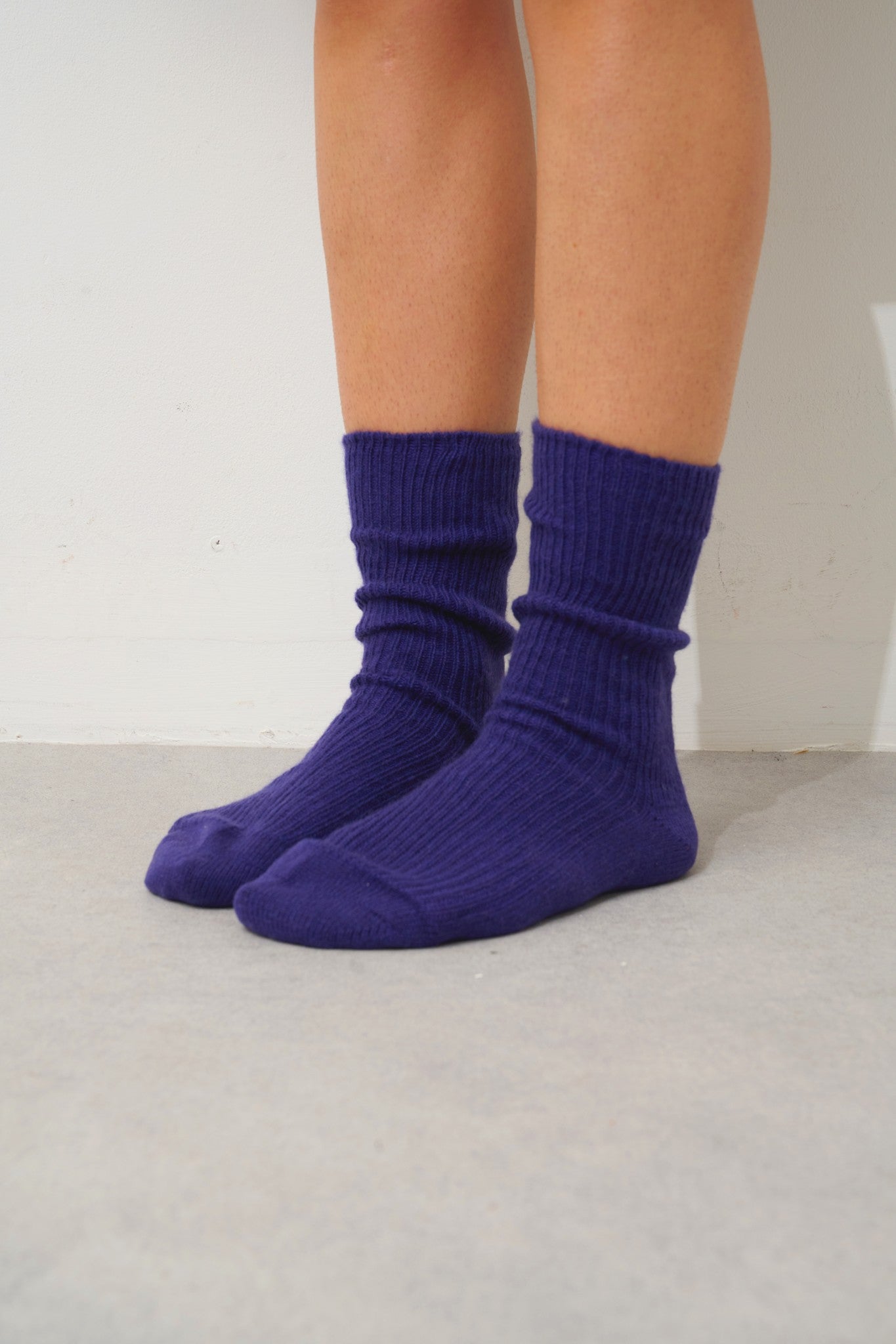 chewila chaussettes 4 fils purple 100% cachemire