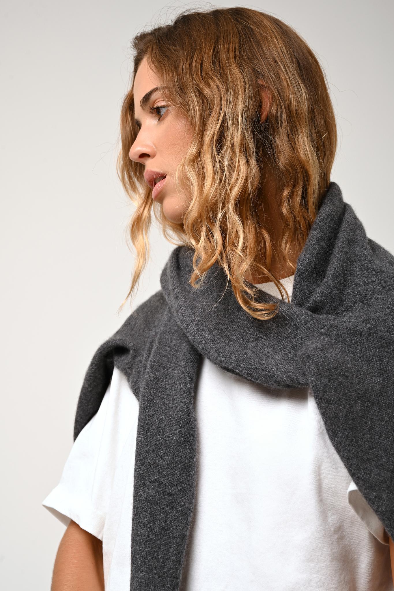 CIMET cardigan v-neck anthracite mottled 100% cashmere