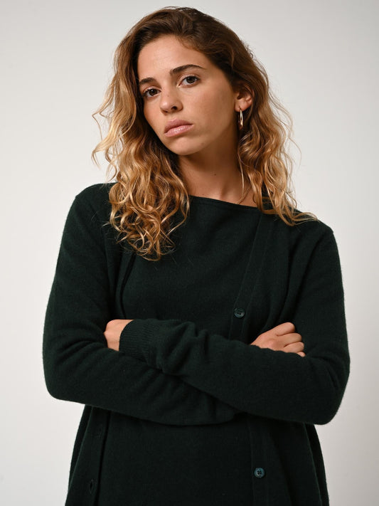 CIMET cardigan v-neck cypress 100% cashmere