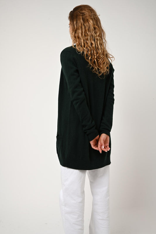 CIMET cardigan v-neck cypress 100% cashmere