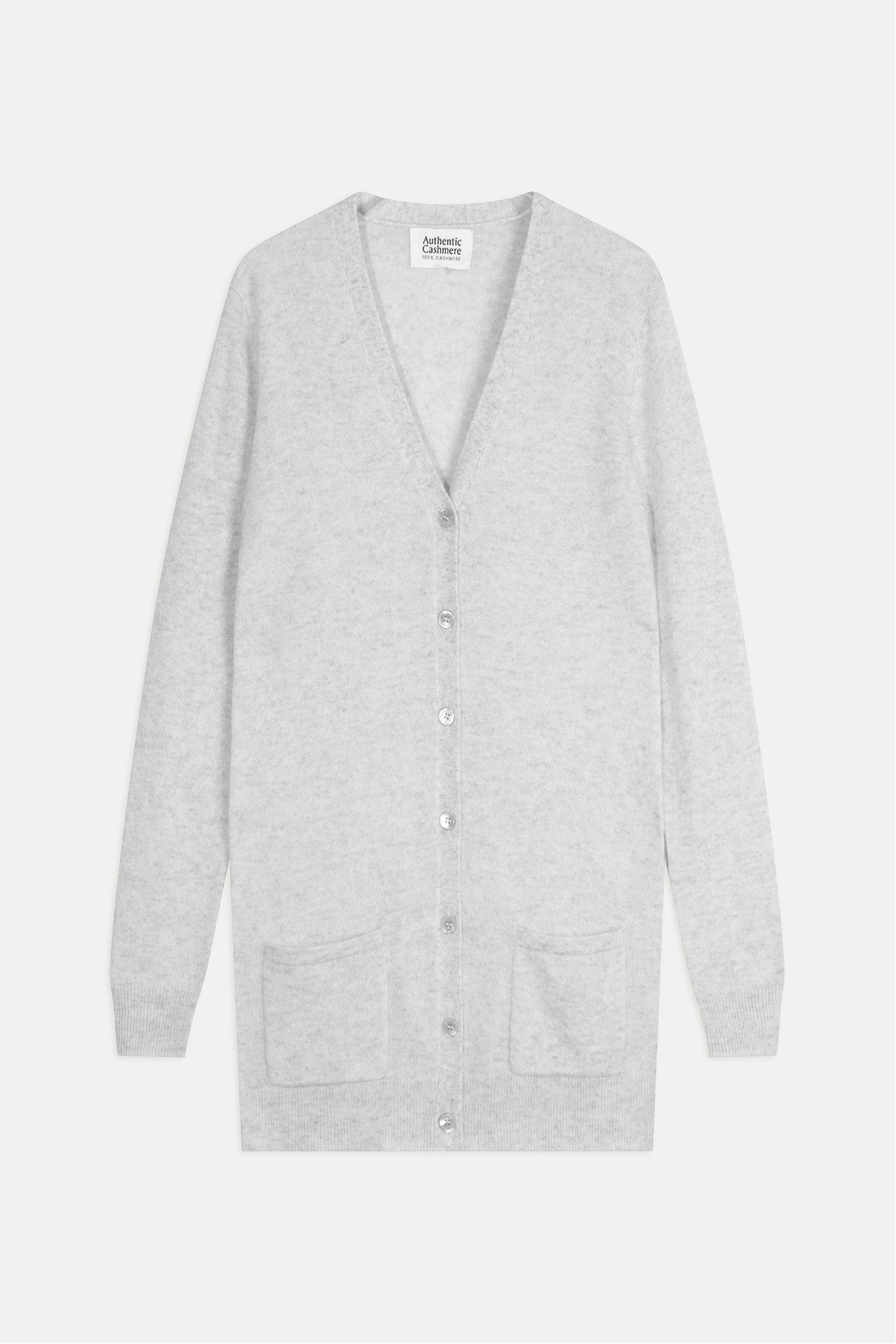 cimet cardigan col v gris perle chiné 100% cachemire