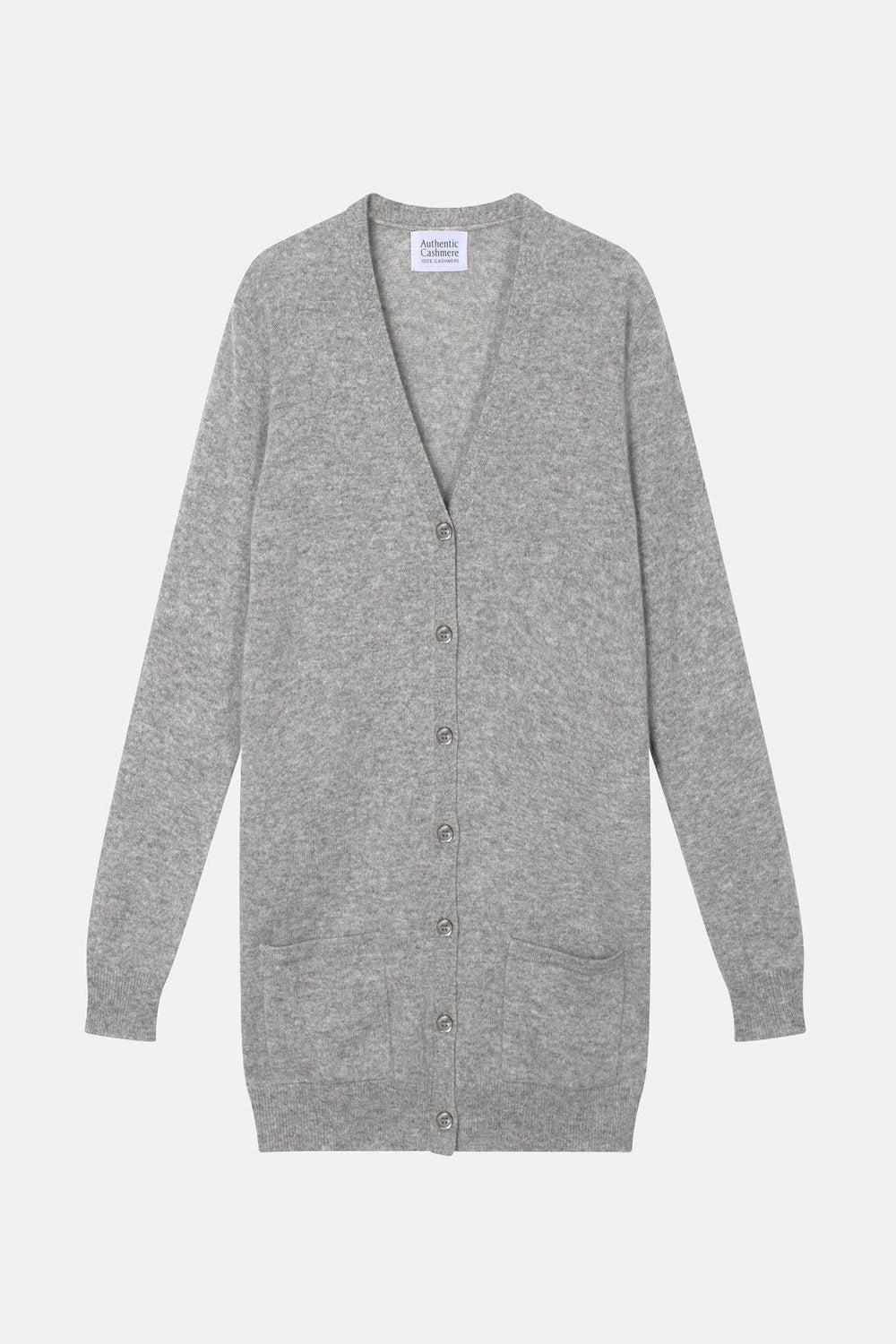 CIMET Strickjacke mit V-Ausschnitt wolkig meliert 100% Kaschmir