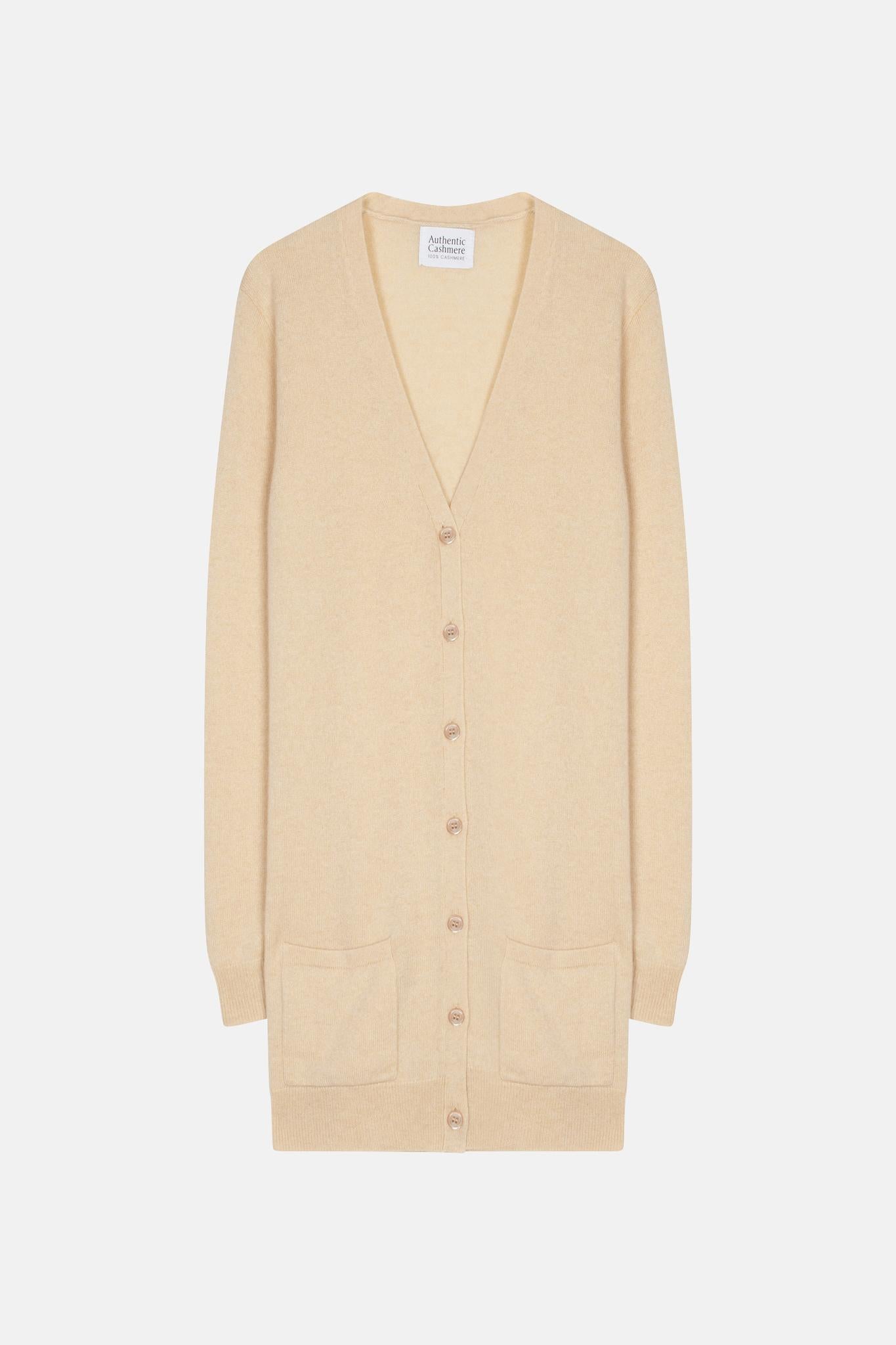 CIMET v-neck cardigan sand 100% cashmere Authentic Cashmere