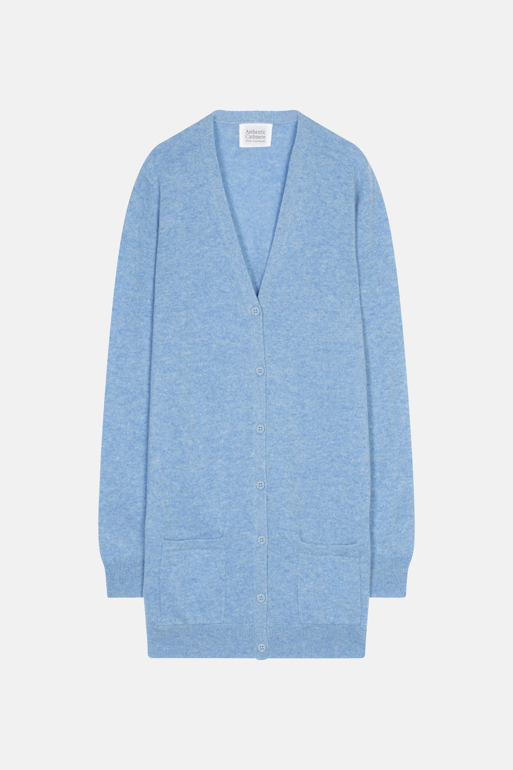 CIMET Strickjacke mit V-Ausschnitt sky 100% Kaschmir