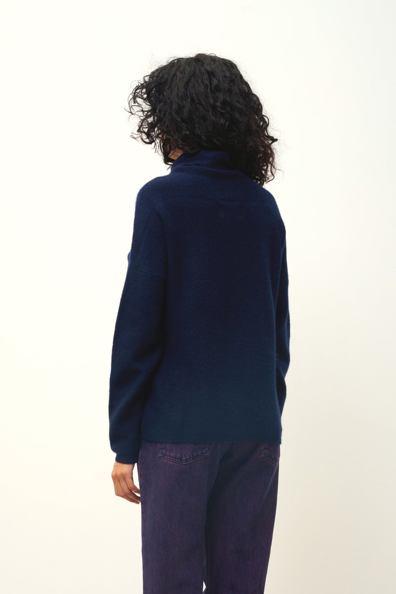 COLLIN marineblauer Rollkragenpullover 100% Kaschmir