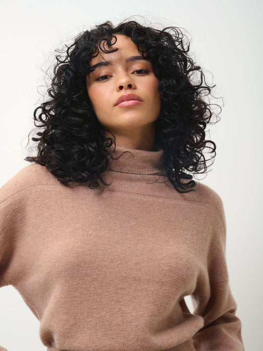 COLLIN turtleneck sweater camel mottled 100% cashmere