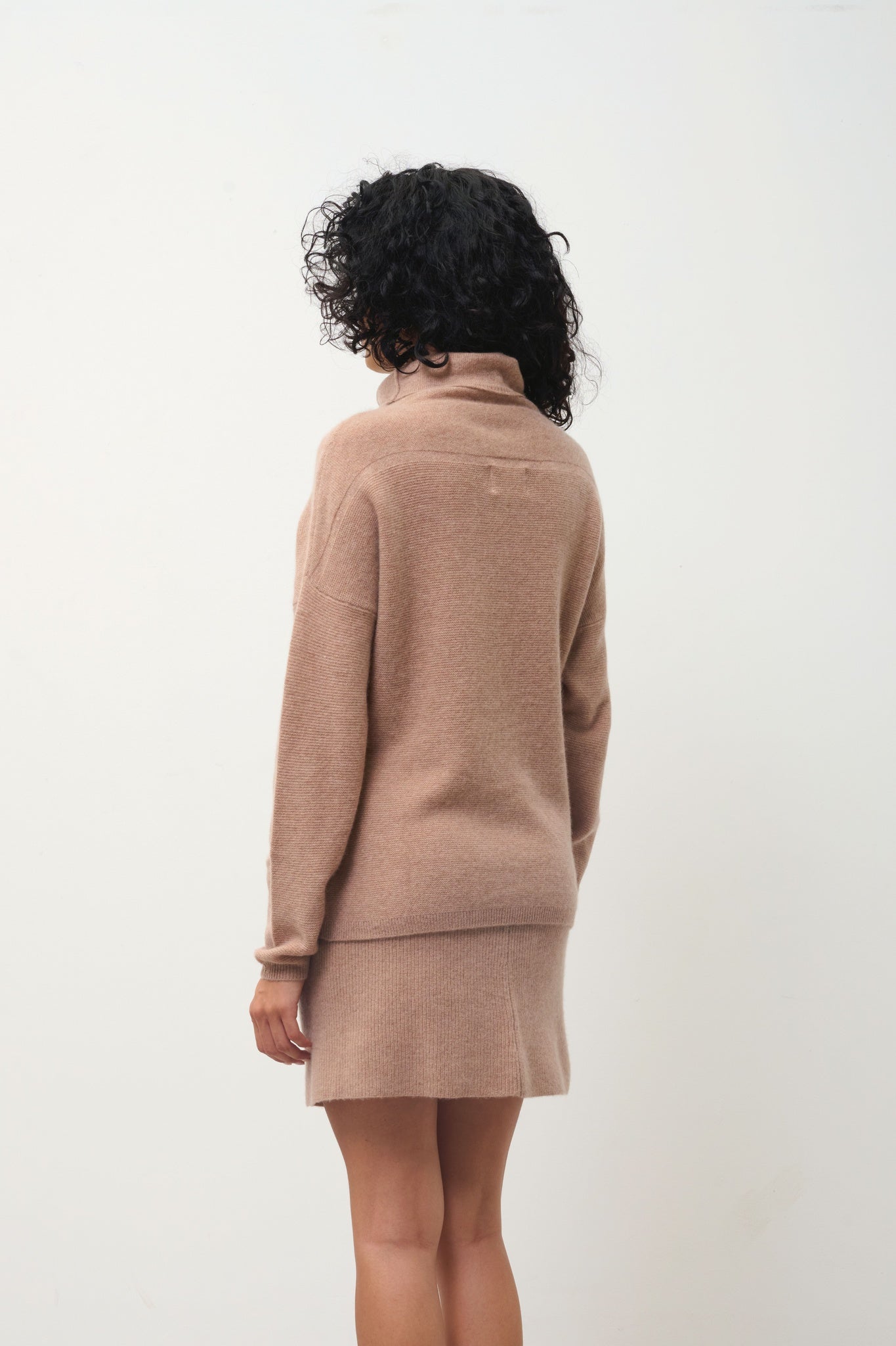 COLLIN Kamelmelierter Rollkragenpullover 100% Kaschmir