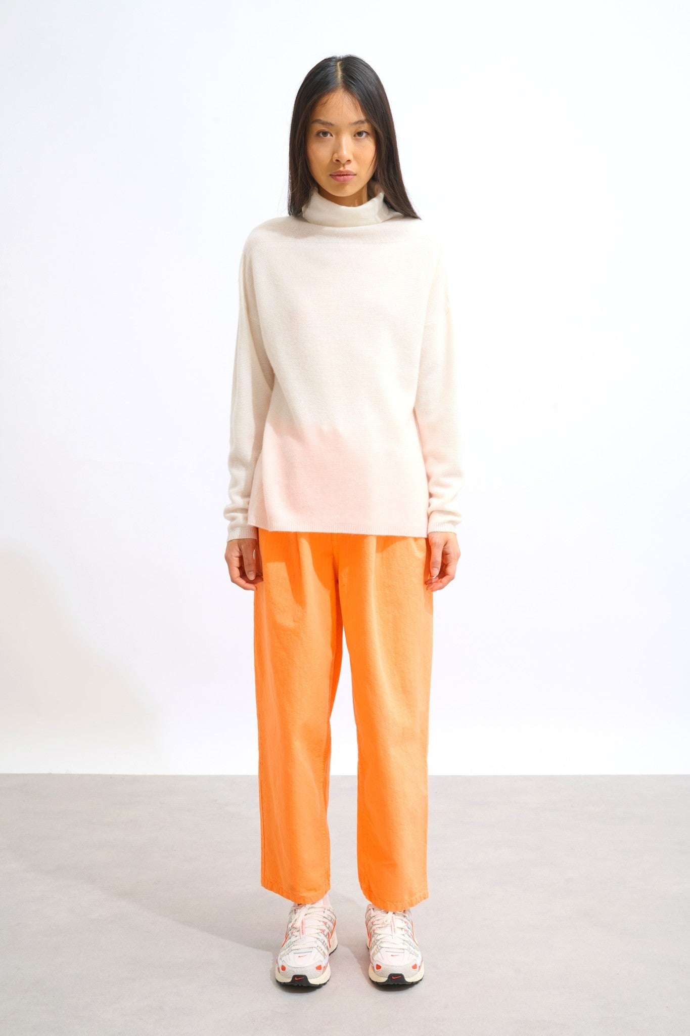 collin pull col roulé ivoire 100% cachemire