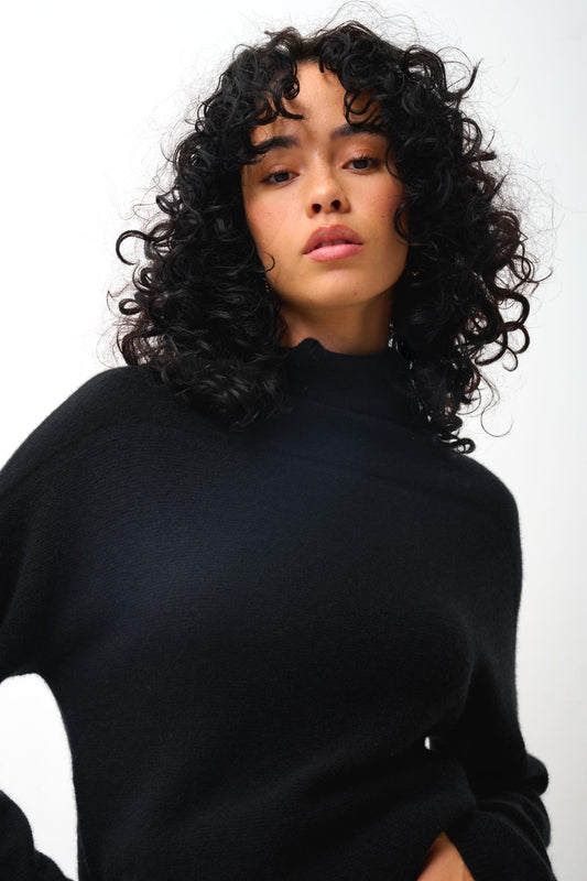 COLLIN black turtleneck sweater 100% cashmere