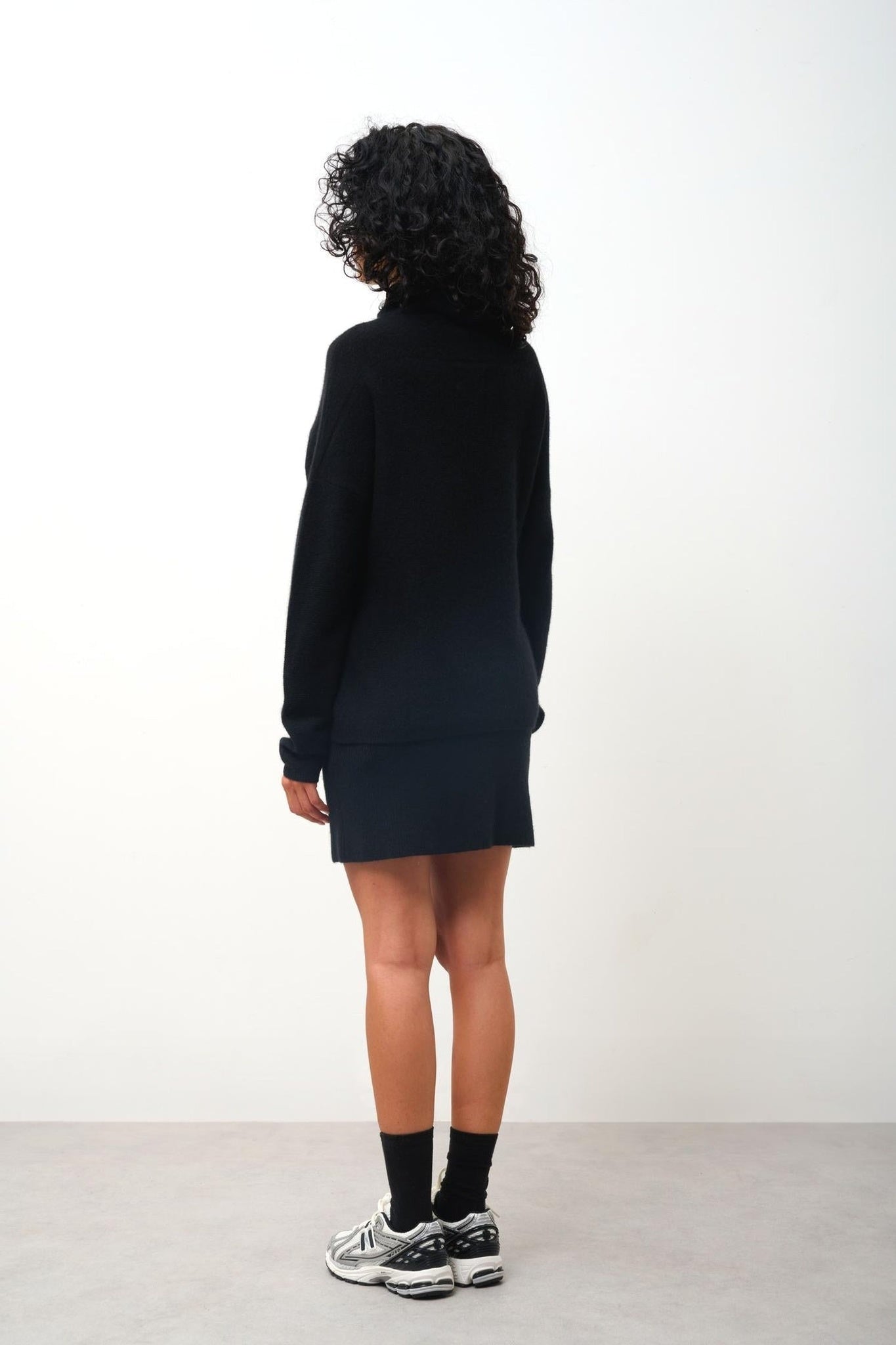 COLLIN black turtleneck sweater 100% cashmere