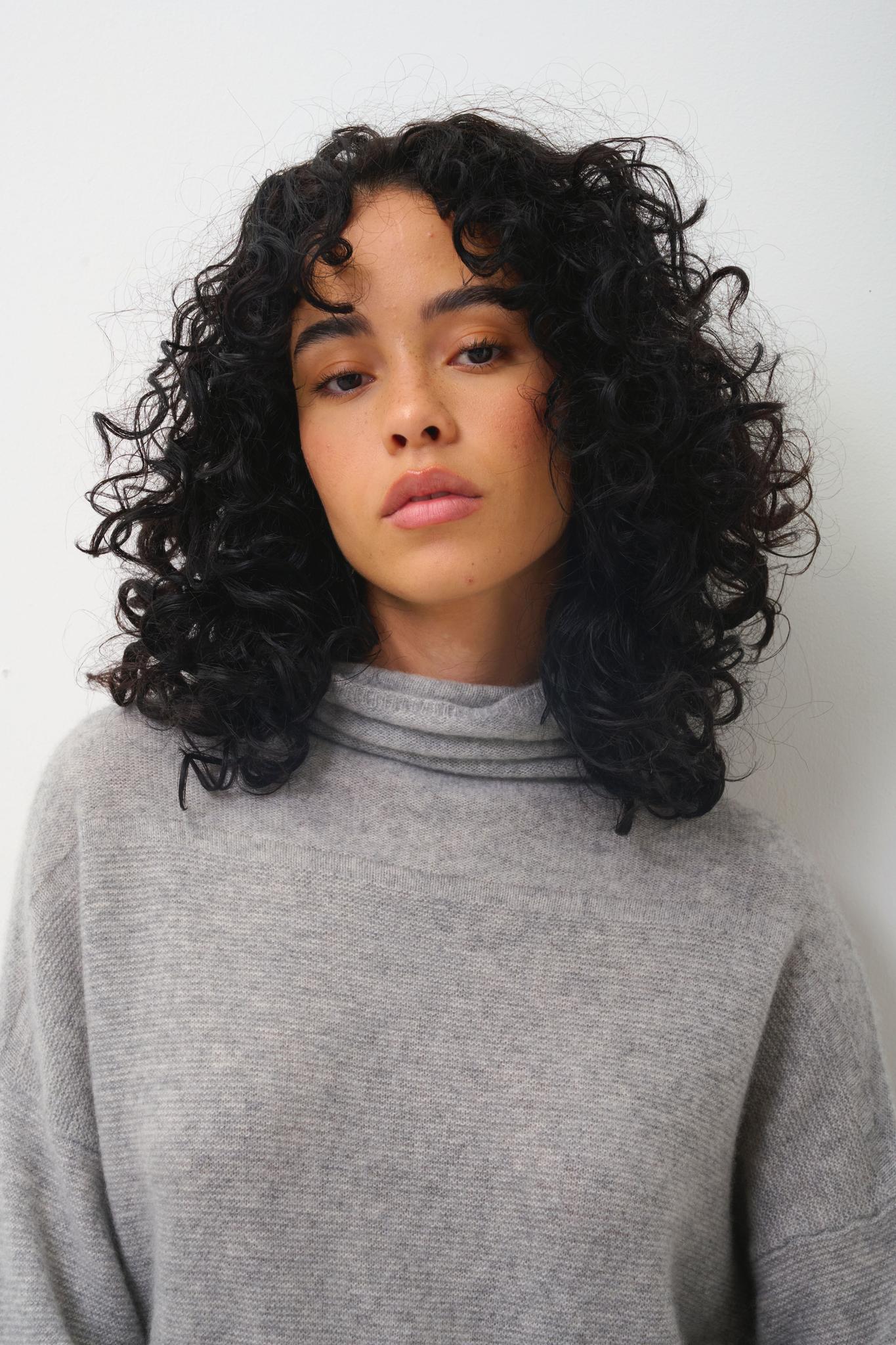 COLLIN pull col roulé nuage chiné 100% cachemire