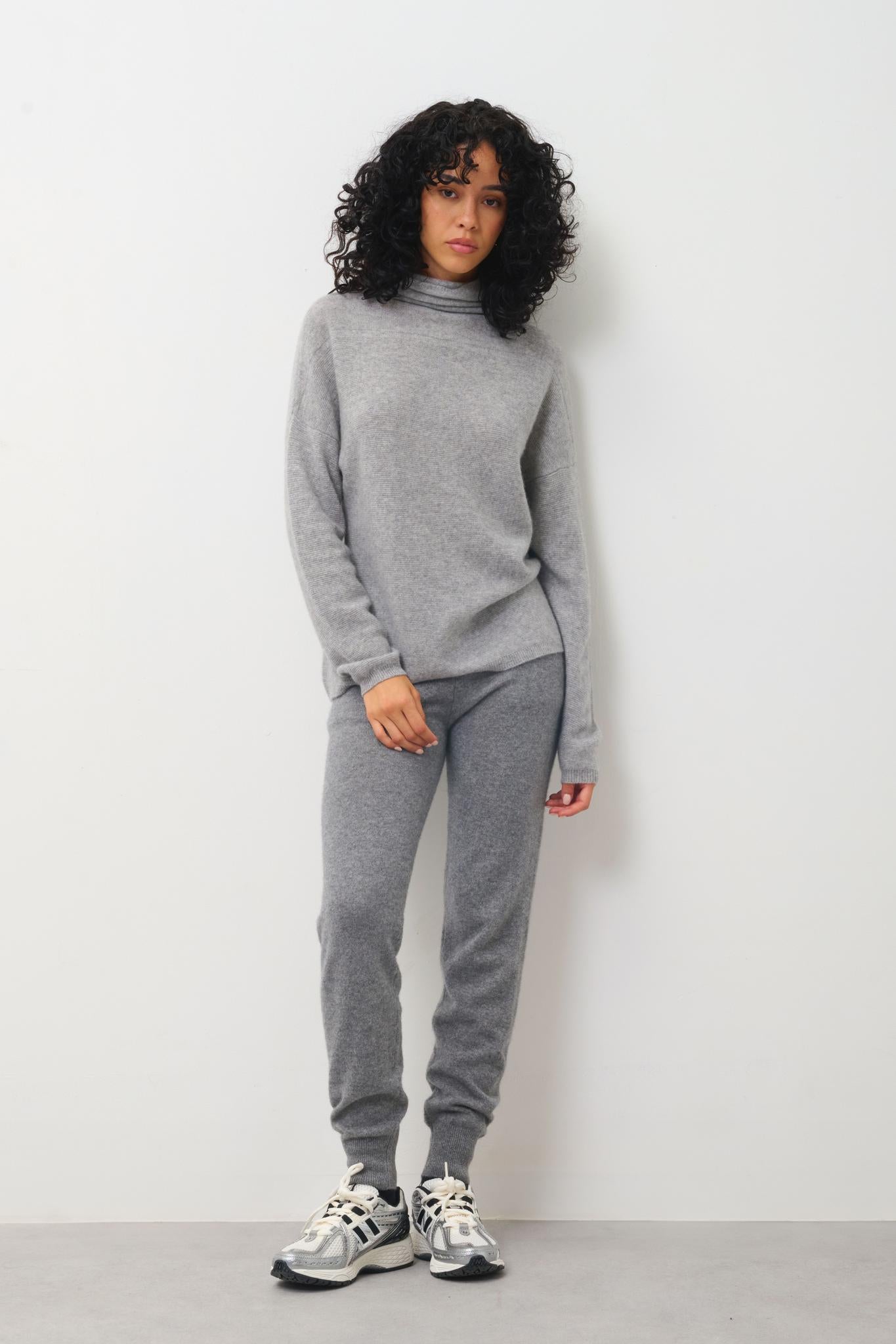 COLLIN pull col roulé nuage chiné 100% cachemire