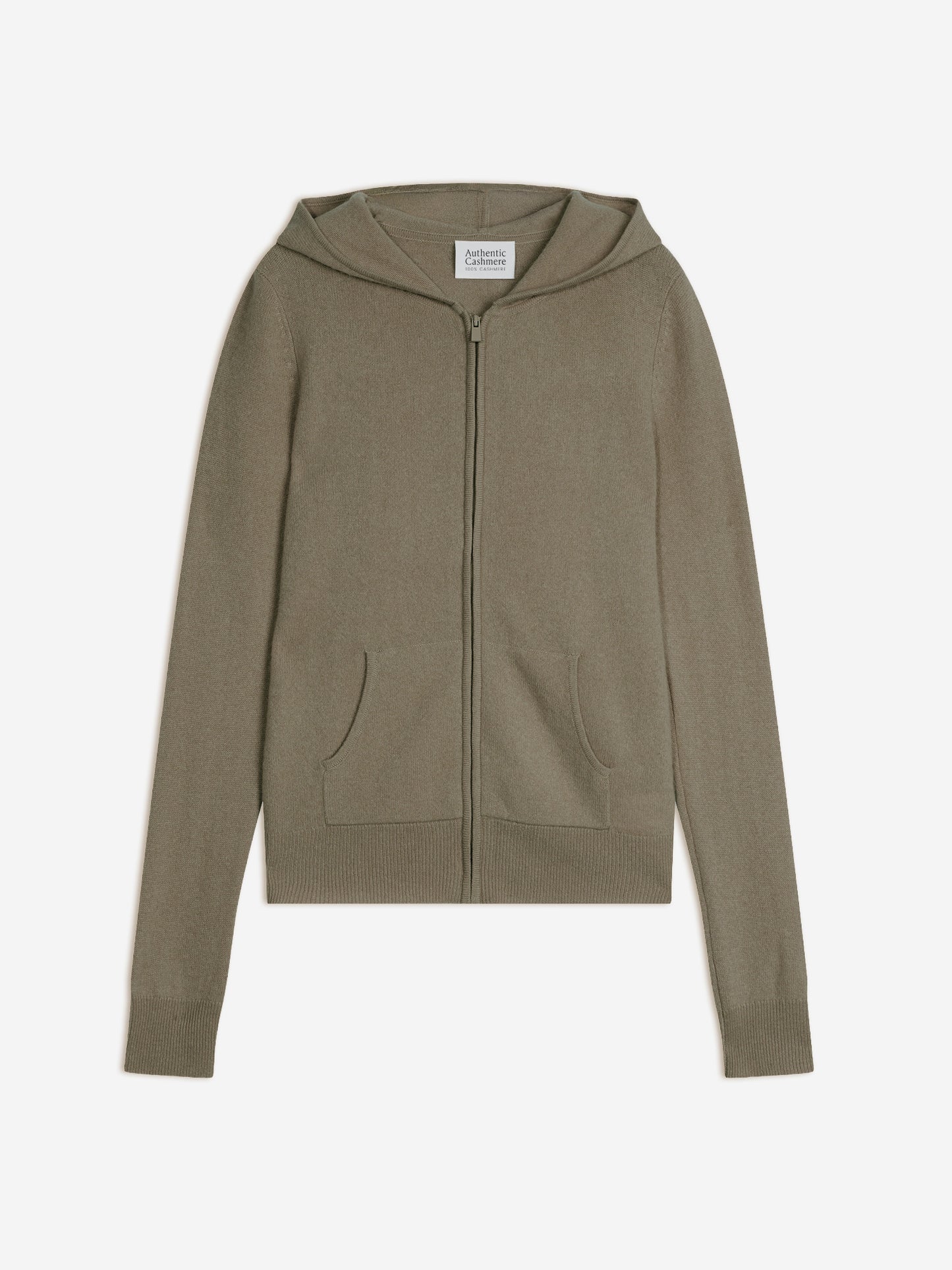 COLOMBIS Army Weste mit Kapuze und Reißverschluss, 100 % Kaschmir