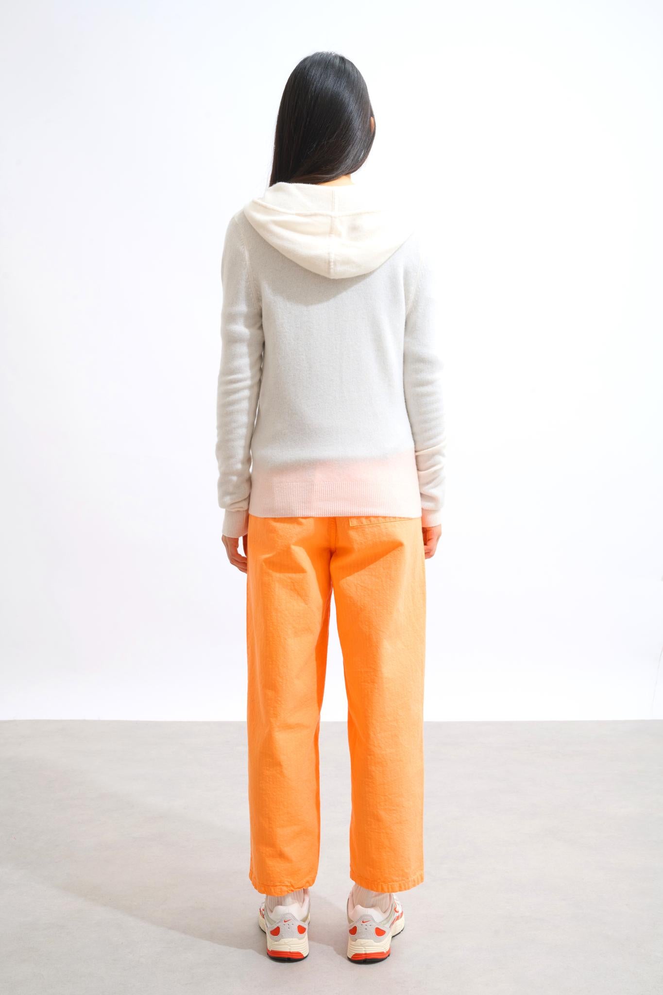 COLOMBIS ivory hooded zip cardigan 100% cashmere