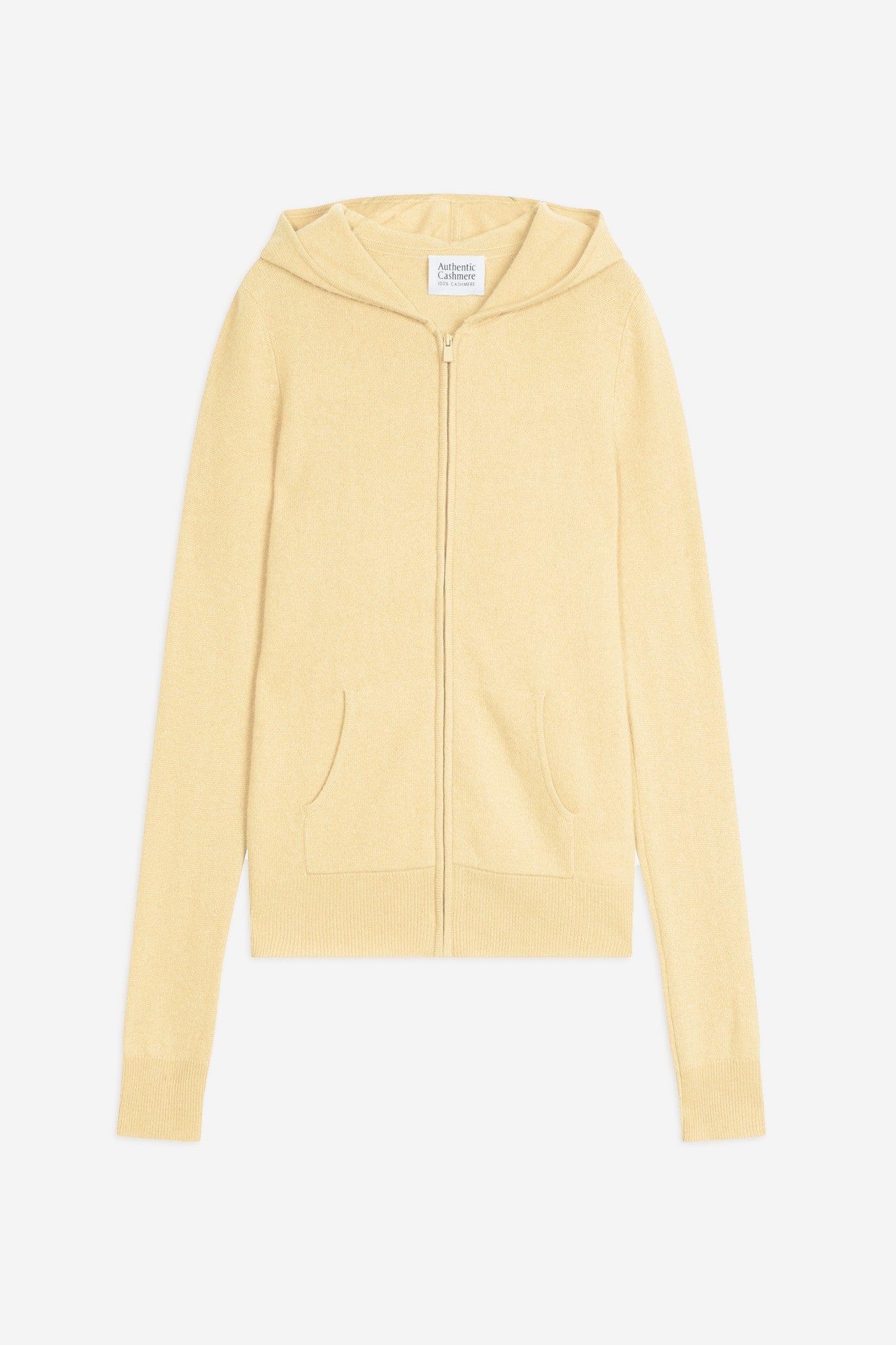 colombis gilet zippé capuche limonade 100% cachemire