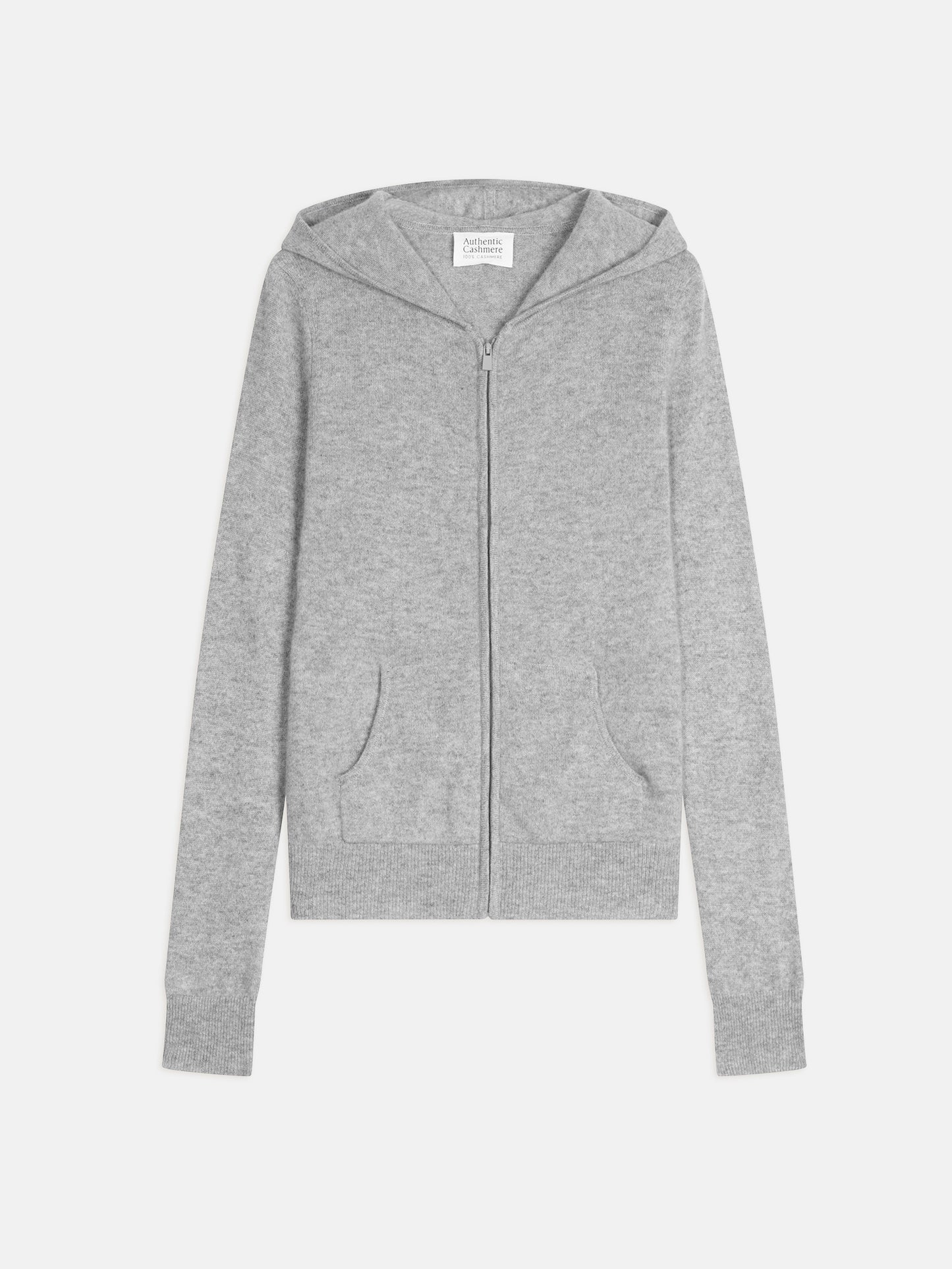 COLOMBIS gilet zippé capuche nuage chiné 100% cachemire