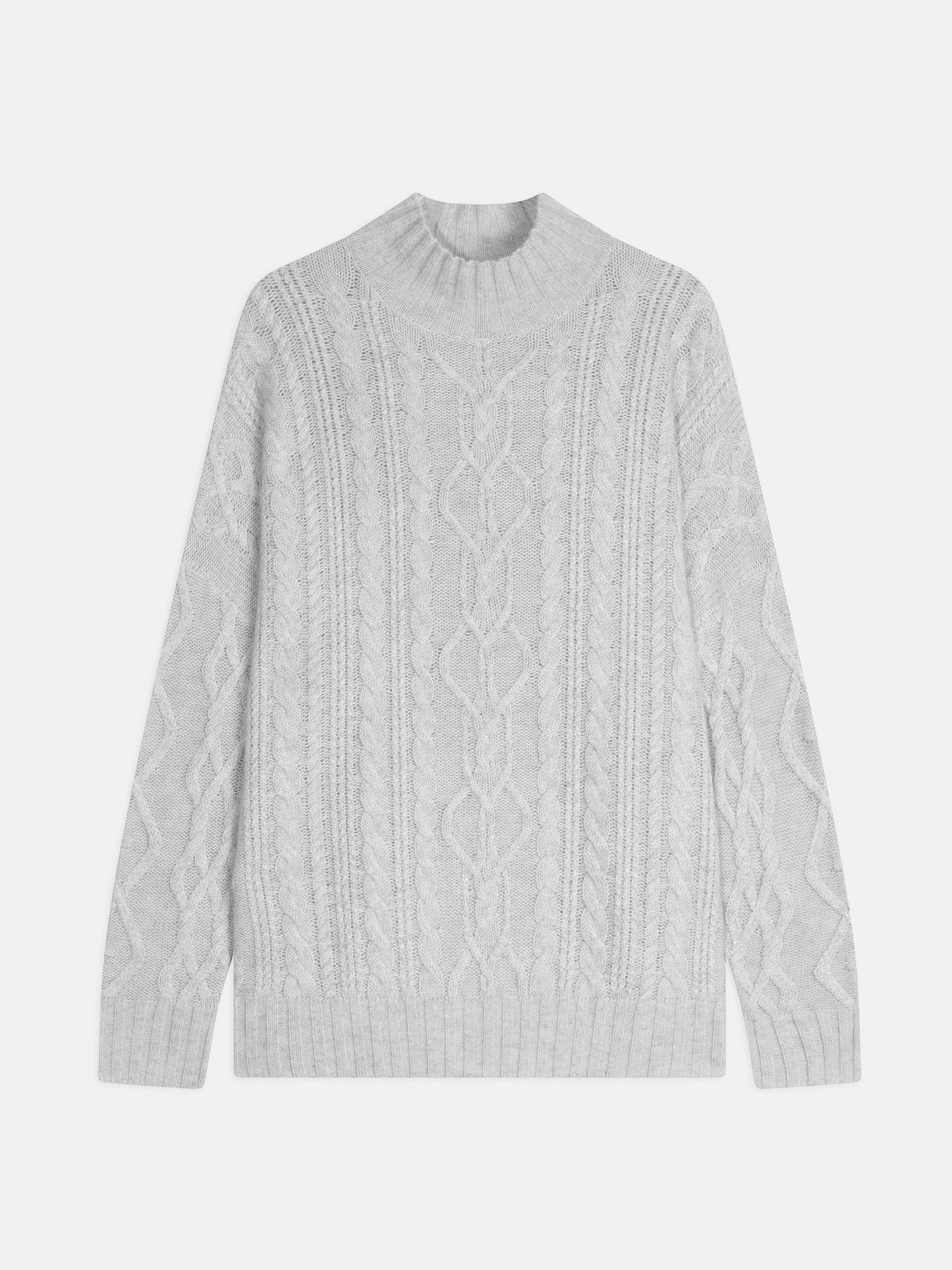 CORINNE pull col montant 6 fils gris perle chiné 100% cachemire