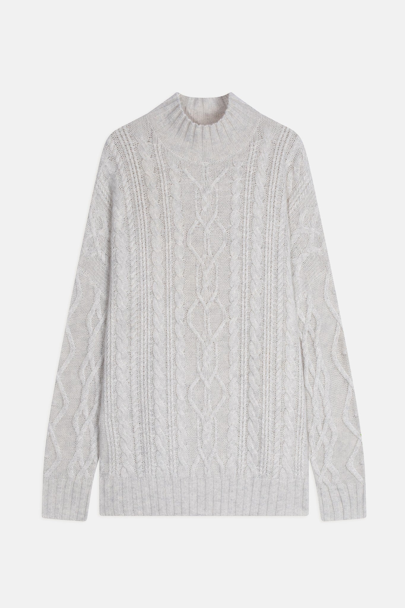 corinne pull col montant 6 fils gris perle chiné 100% cachemire