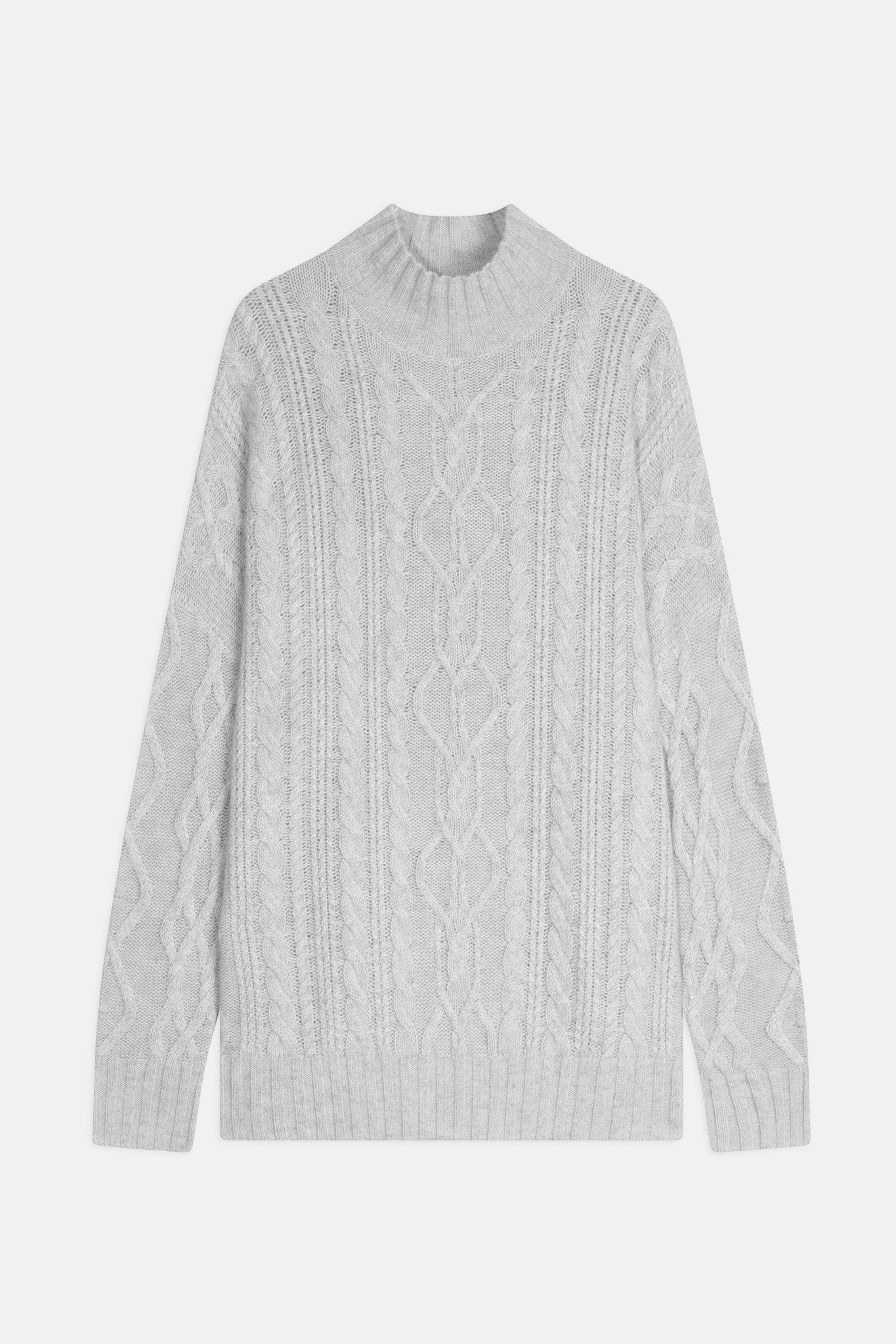 corinne pull col montant 6 fils gris perle chiné 100% cachemire