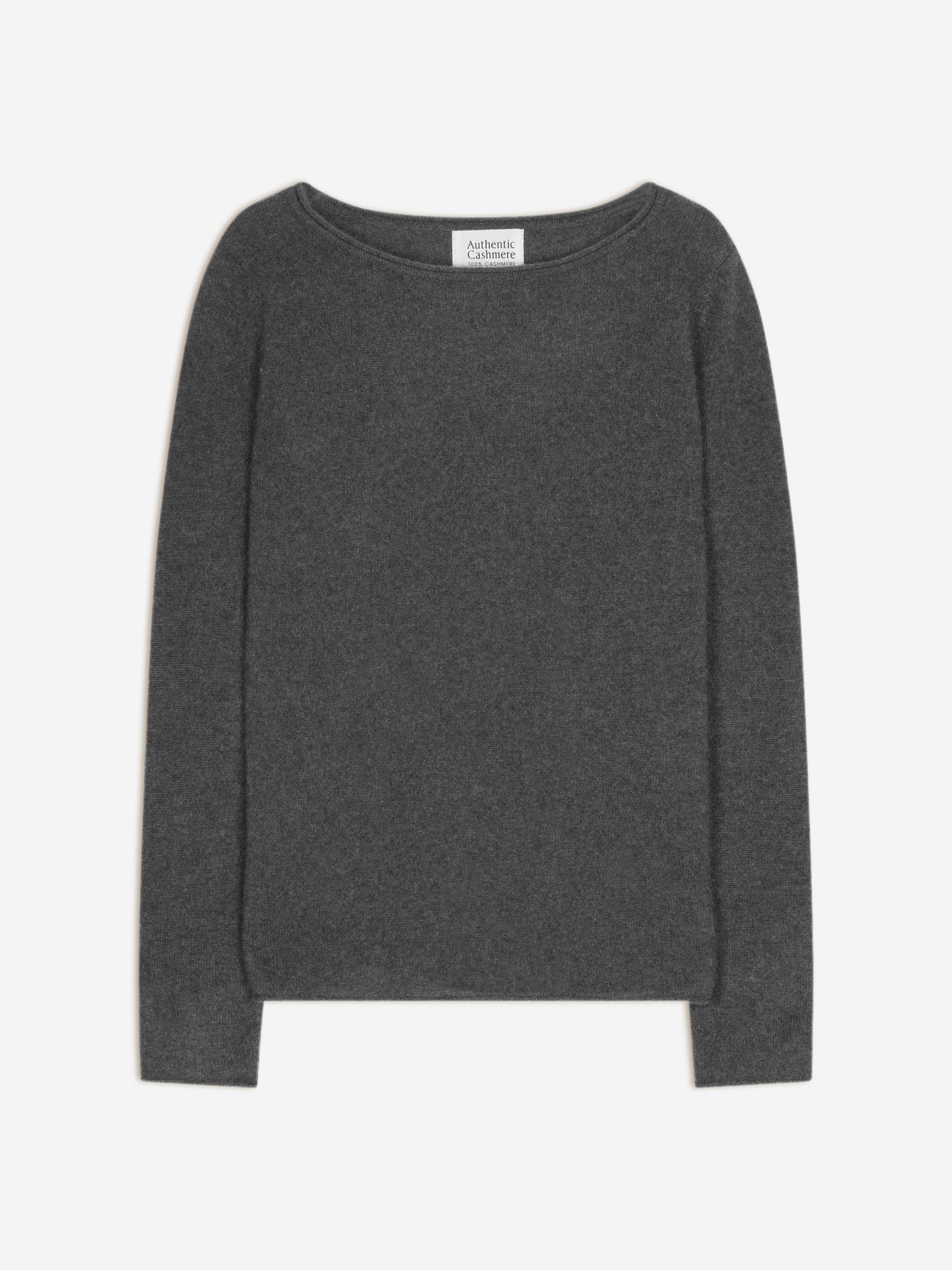 CRIOU Pullover mit Bootsausschnitt anthrazit meliert 100% Kaschmir