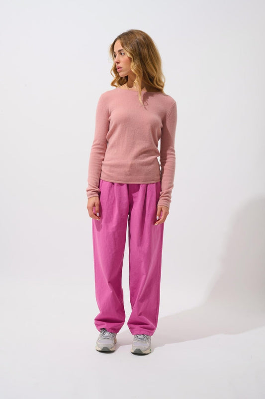 CRIOU rosewood boat-neck sweater 100% cashmere