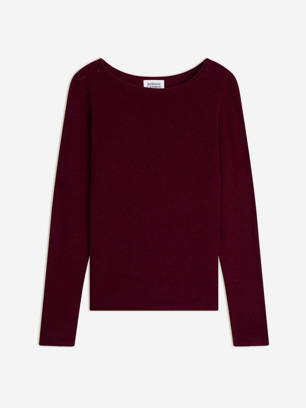 CRIOU pull col bateau bordeaux 100% cachemire