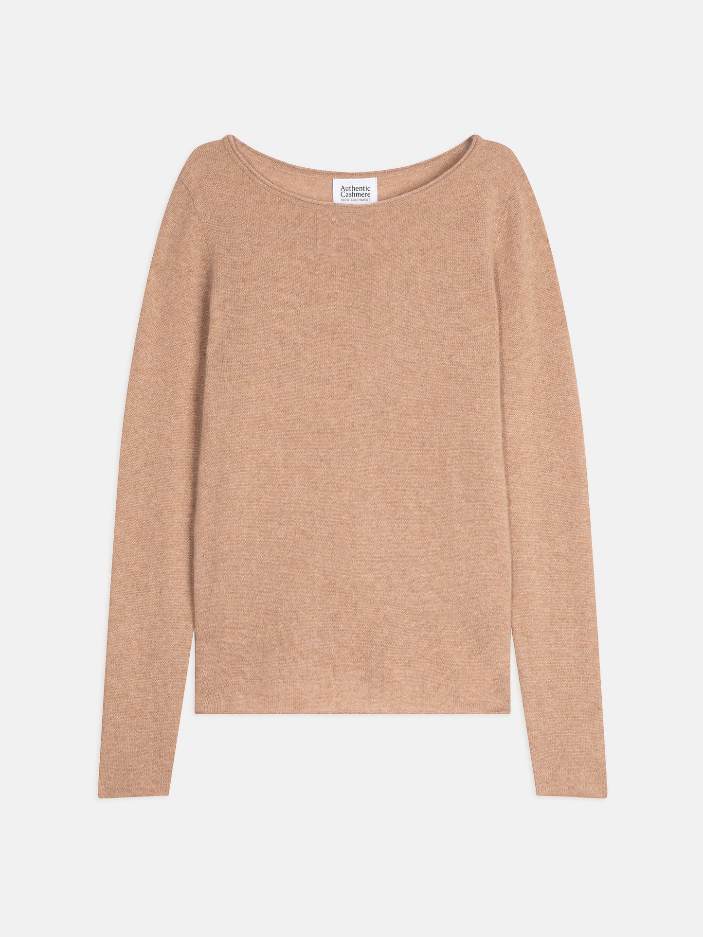 CRIOU camel mottled boat-neck sweater 100% cashmere