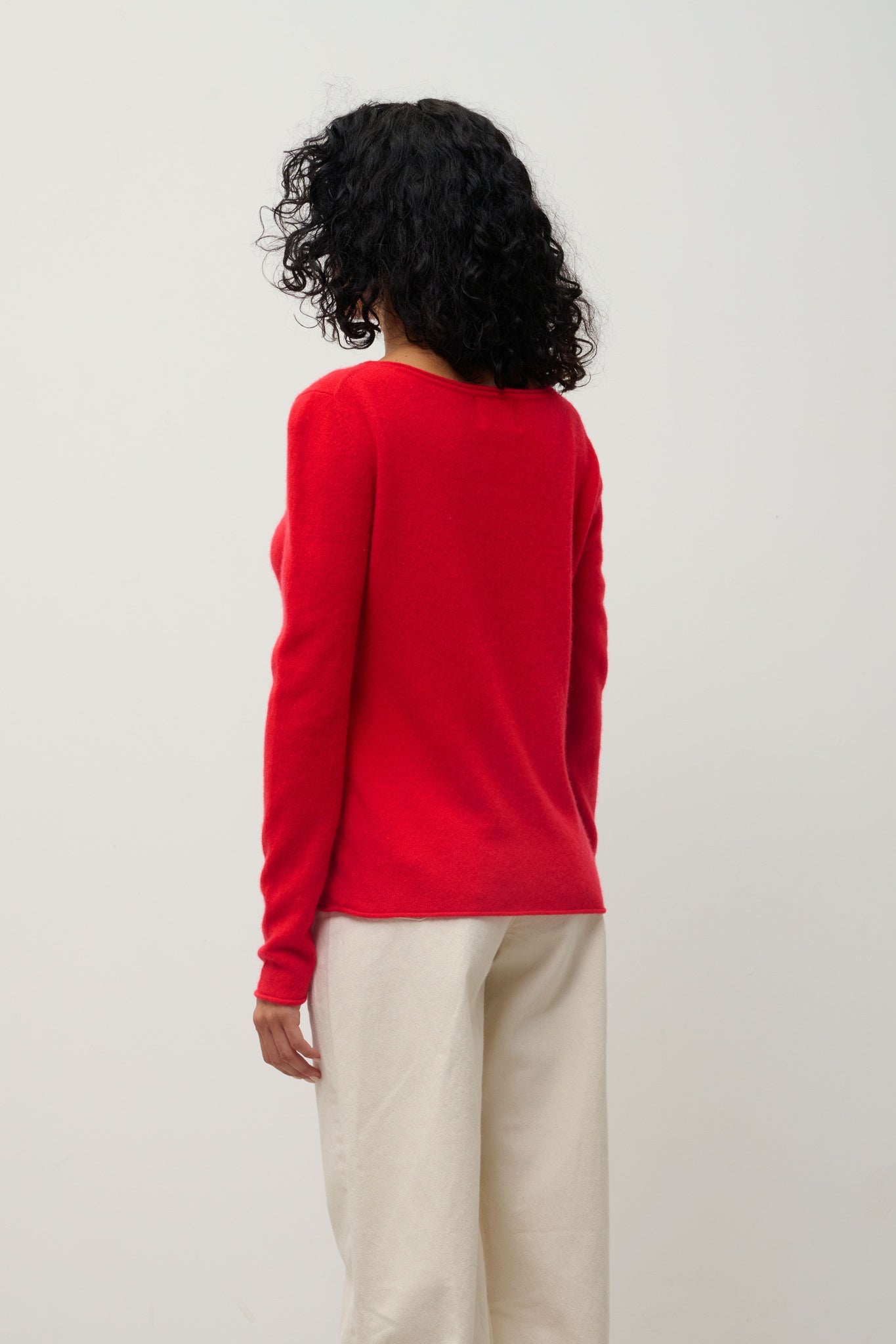 CRIOU pull col bateau carmin 100% cachemire