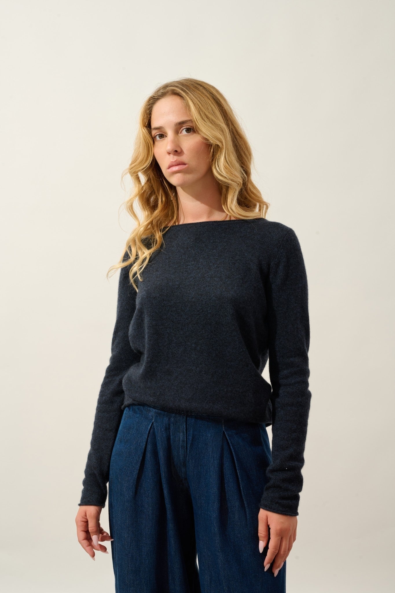 criou pull col bateau caviar 100% cachemire