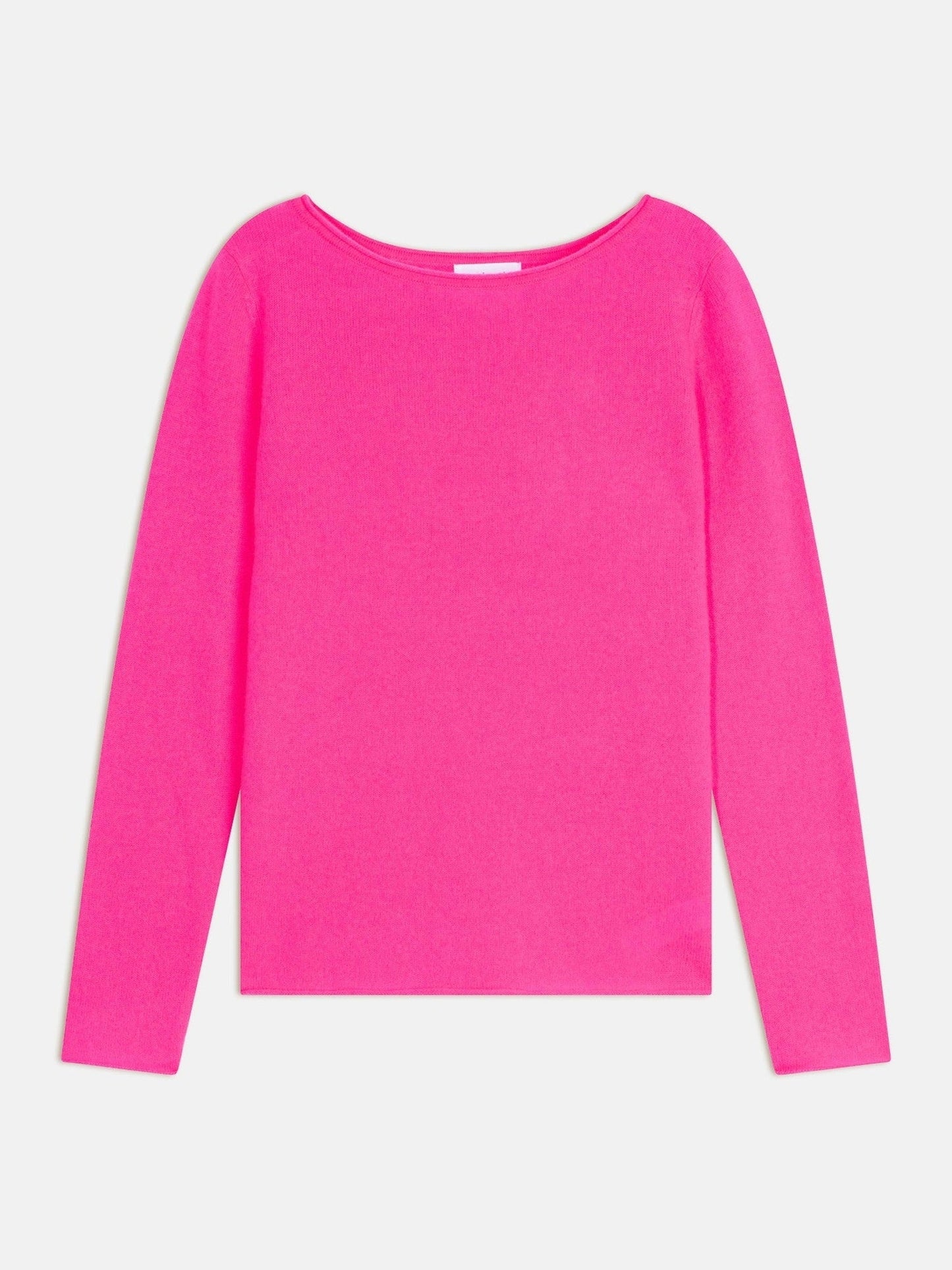 criou pull col bateau flamand rose fluo 100% cachemire