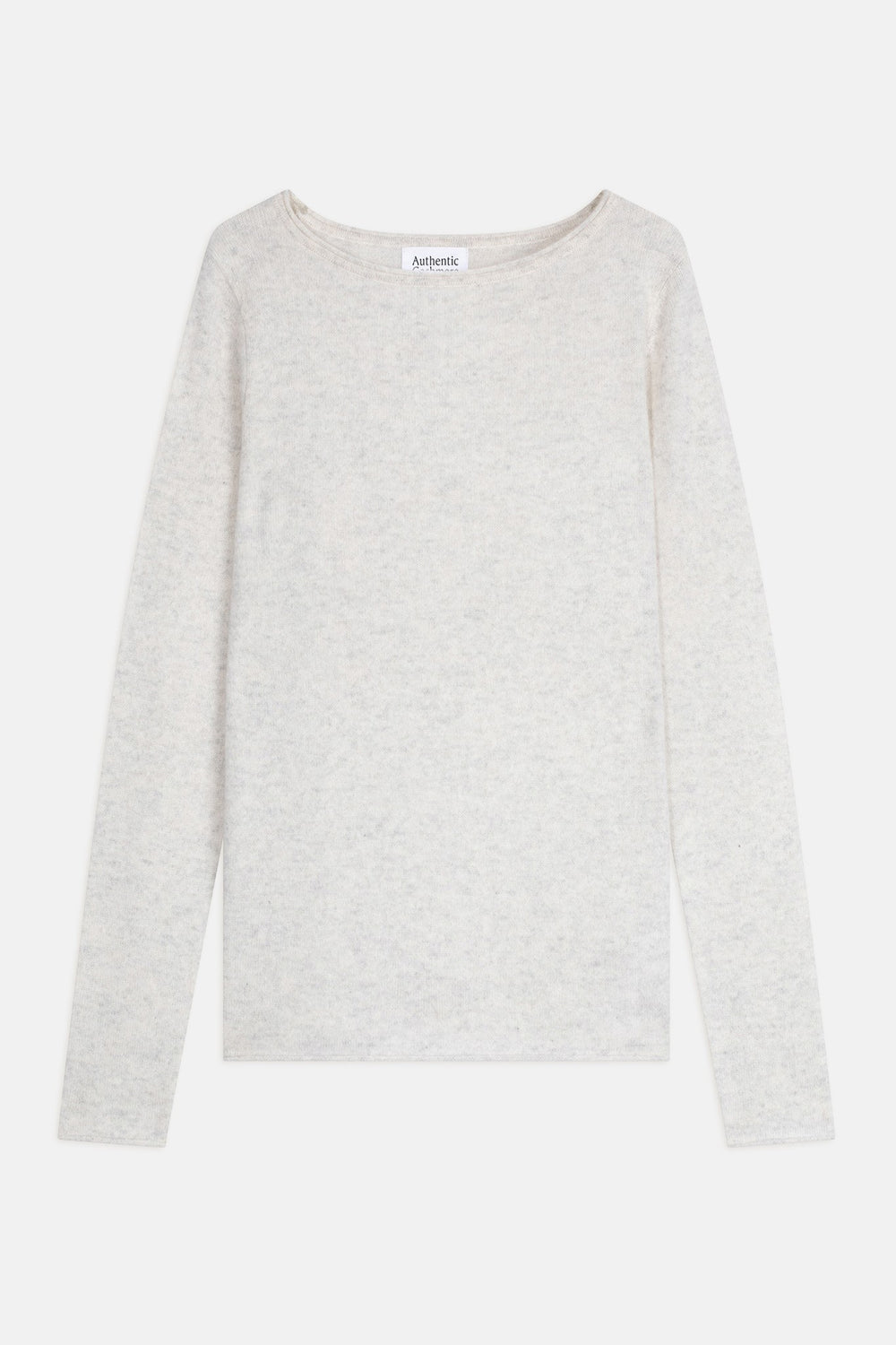 criou pull col bateau gris perle chiné 100% cachemire