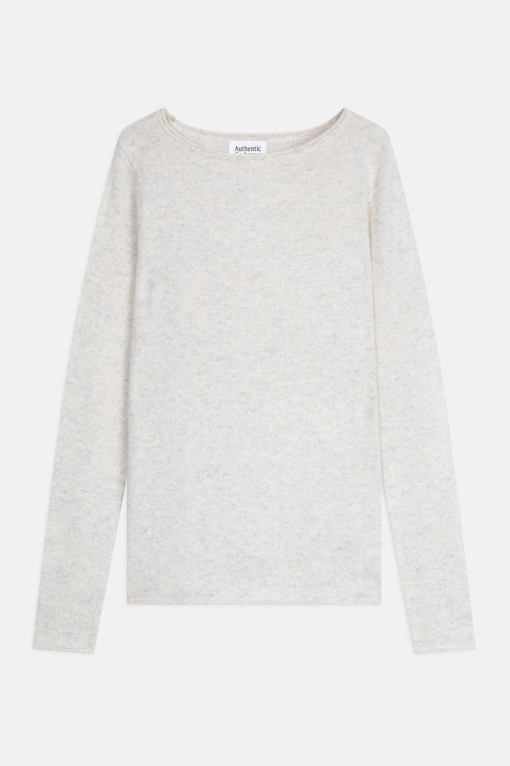 criou pull col bateau gris perle chiné 100% cachemire