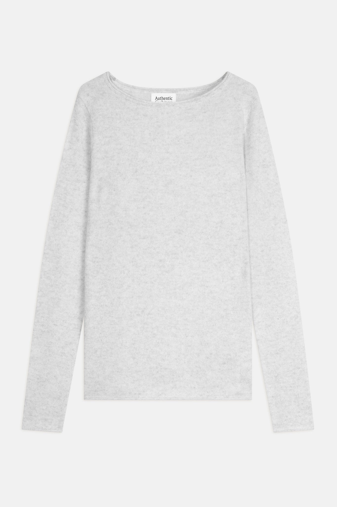 criou pull col bateau gris perle chiné 100% cachemire