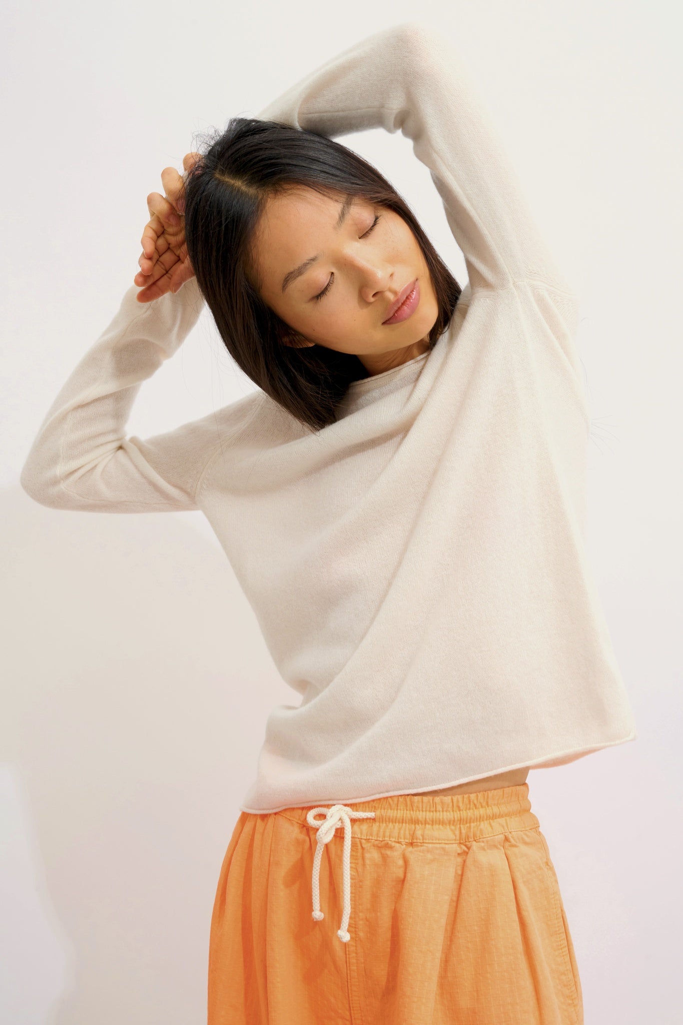 CRIOU ivory boat-neck sweater 100% cashmere