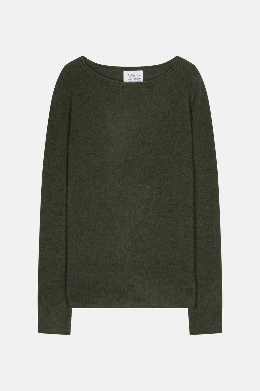 CRIOU khaki mottled boat-neck sweater 100% cashmere
