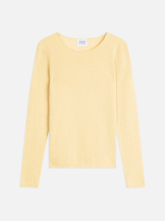 CRIOU Limonadenpullover mit U-Boot-Ausschnitt, 100 % Kaschmir