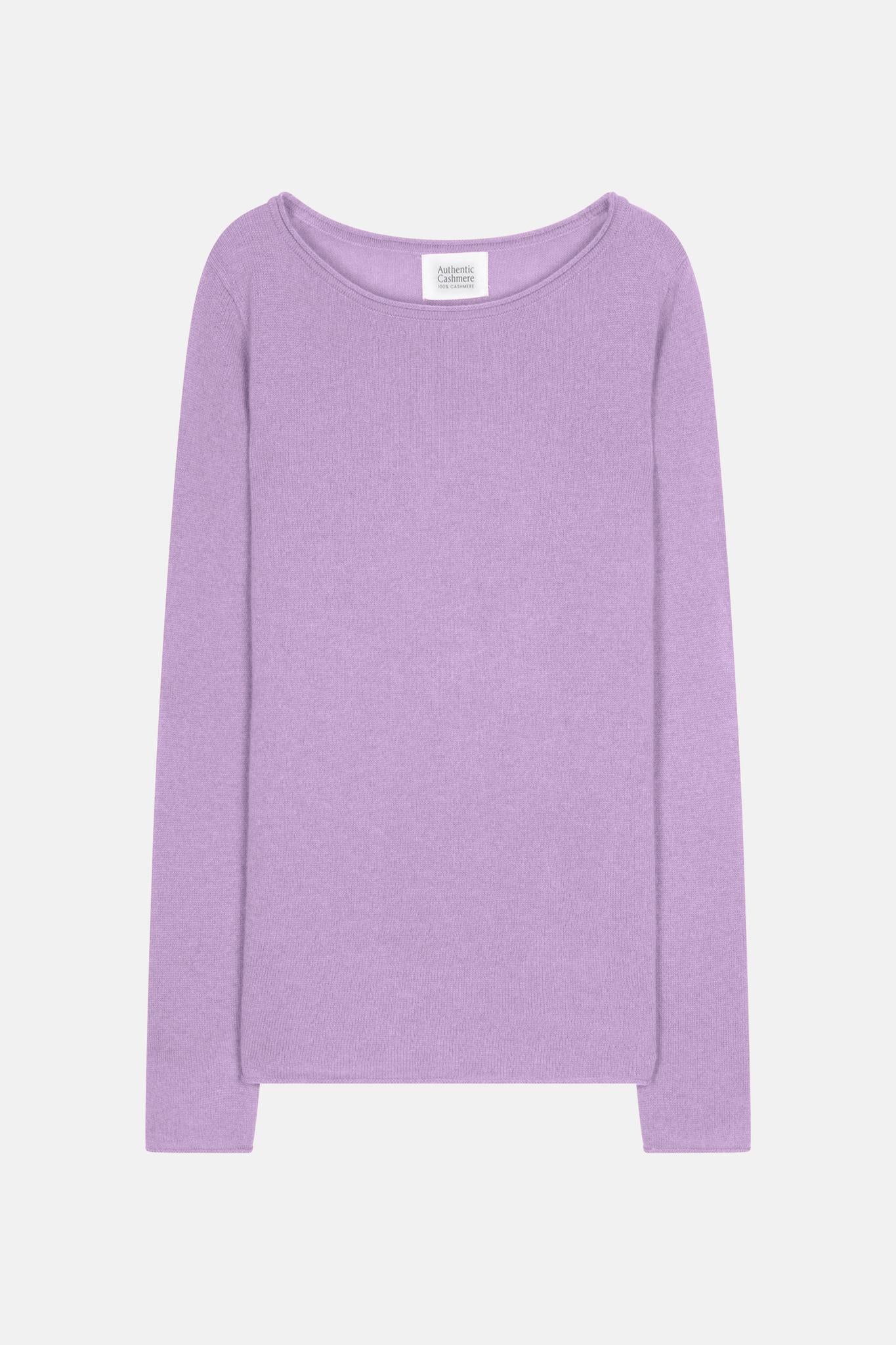 CRIOU pull col bateau mauve 100% cachemire