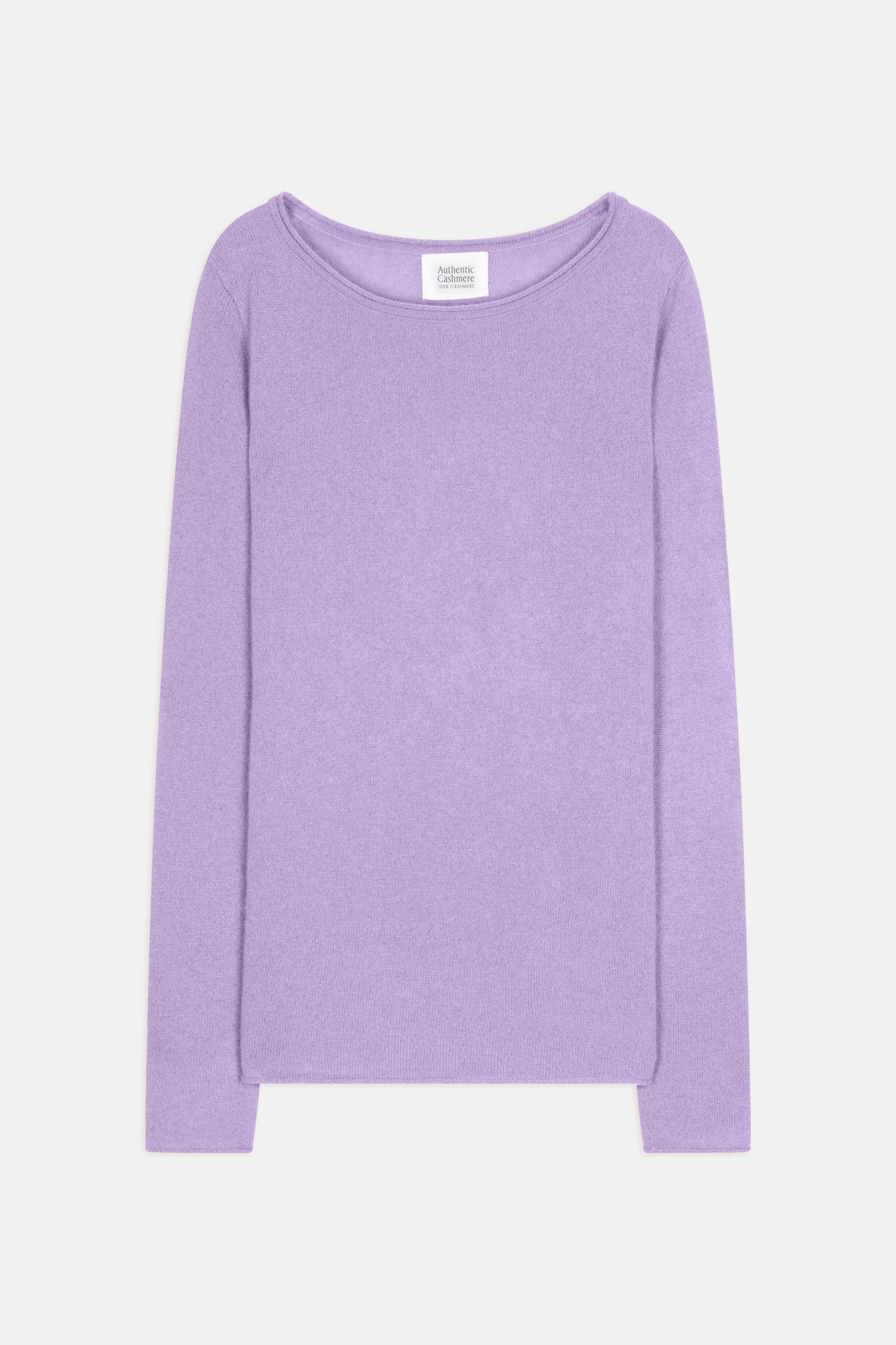 criou pull col bateau mauve 100% cachemire