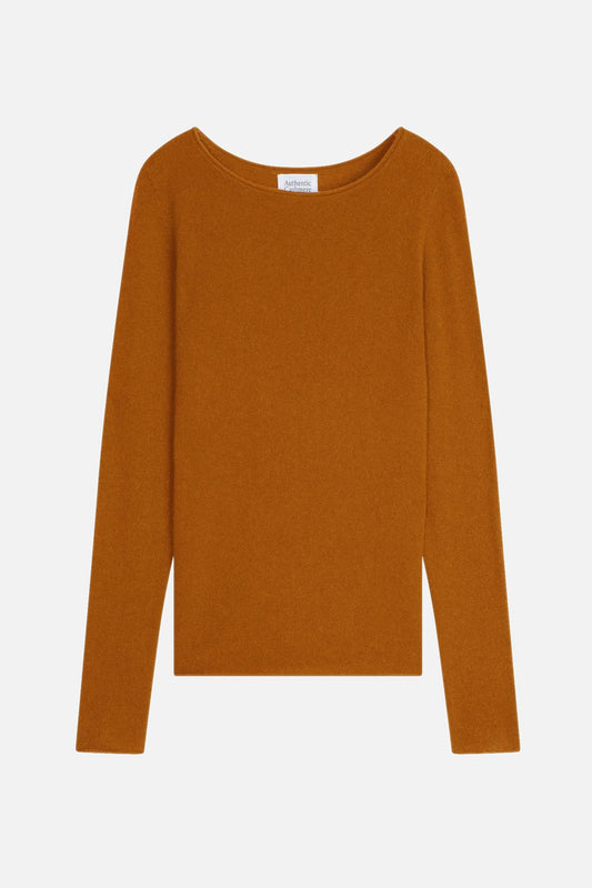 CRIOU boat-neck sweater ochre 100% cashmere