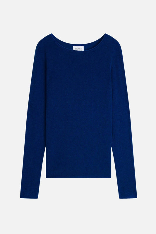 CRIOU ultramarine boat-neck sweater 100% cashmere