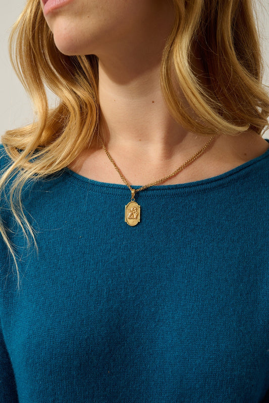 CRIOU peacock boat-neck sweater 100% cashmere