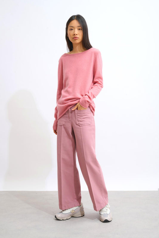 CRIOU petal boat-neck sweater 100% cashmere