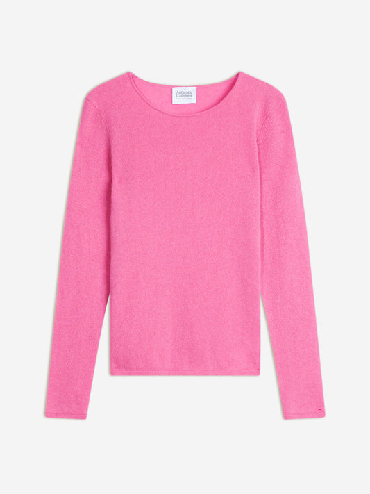 CRIOU pull col bateau rose 100% cachemire