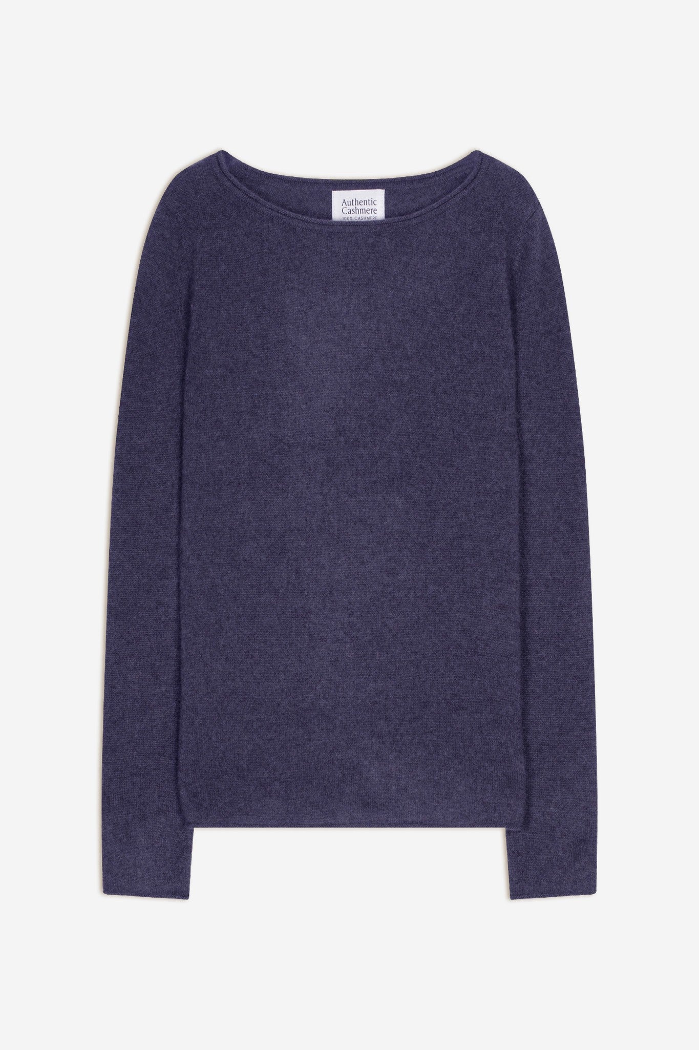 criou pull col bateau violet gris chiné 100% cachemire