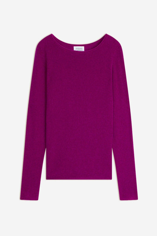 criou pull col bateau violine 100% cachemire