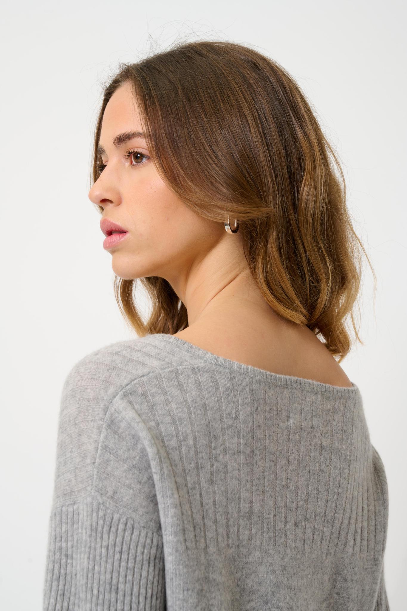 DANA robe col u nuage chiné 100% cachemire