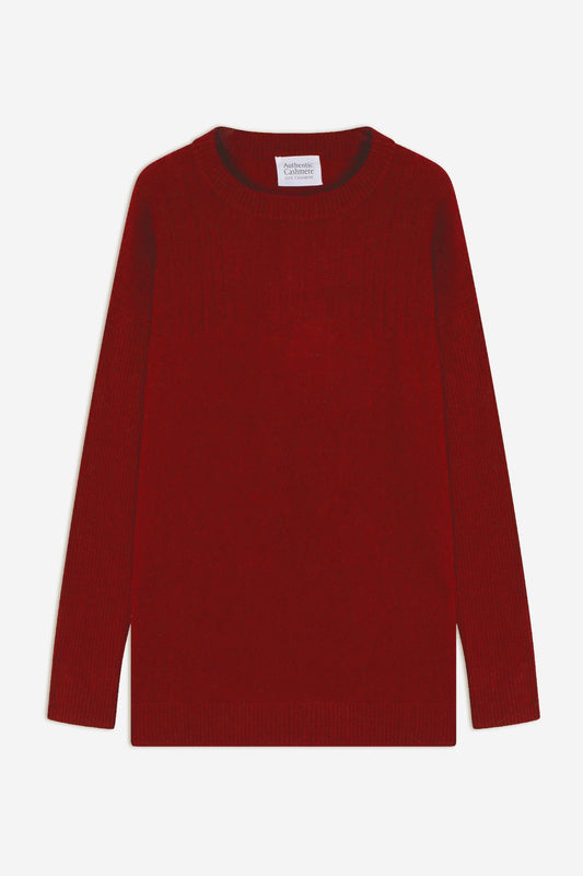 daria pull col rond rubis 100% cachemire