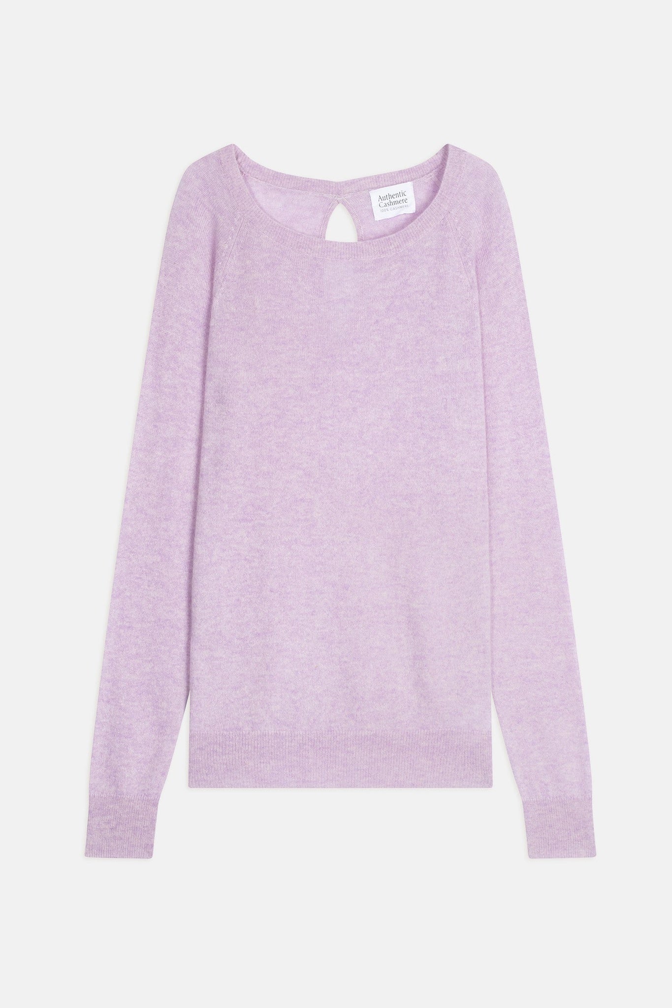 DIBONA mauve mottled boat-neck sweater 100% cashmere